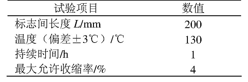 表1 收缩试验